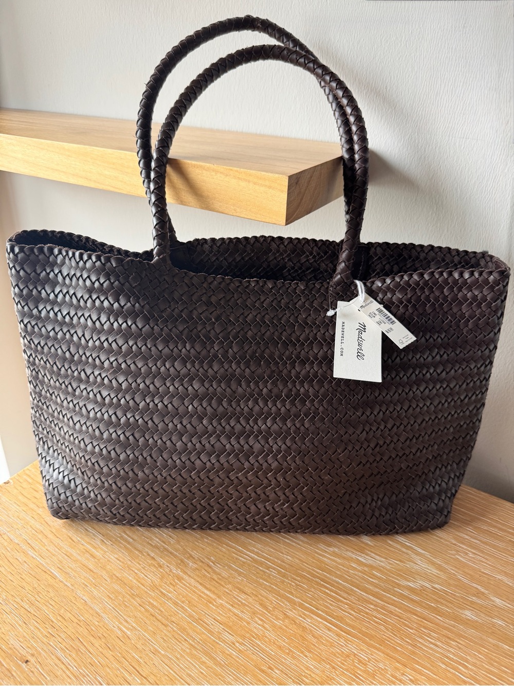 NWT! | MADEWELL The Signature Woven Tote in Coffee Bean | 100% Leather | NP318